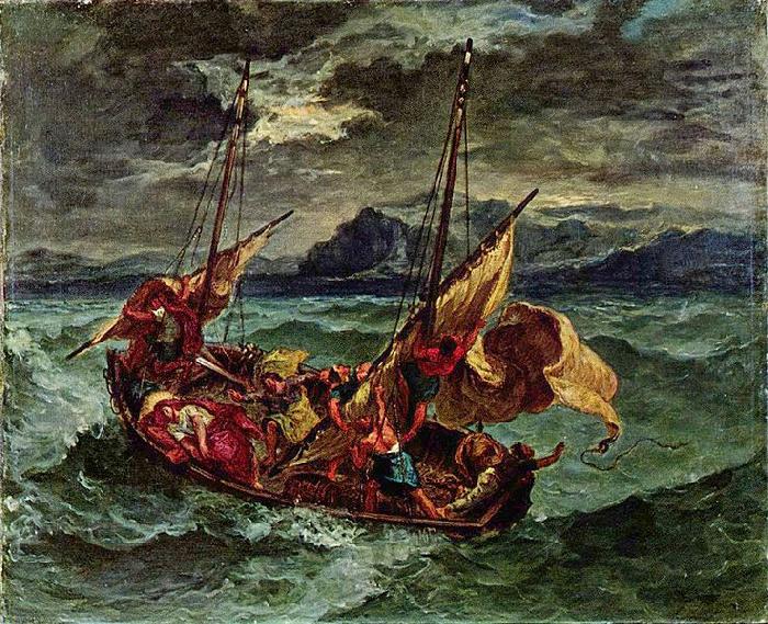 Eugene Delacroix Christus auf dem See Genezareth Spain oil painting art